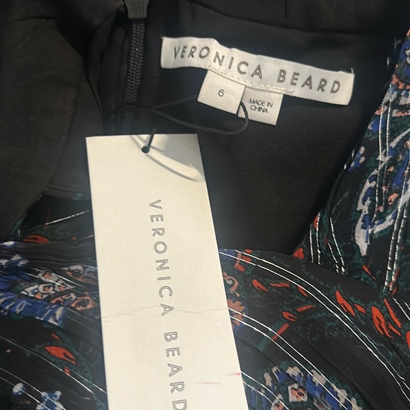 NWT Veronica Beard sz 6 Kailani metallic floral top silk paisley - Picture 8 of 9